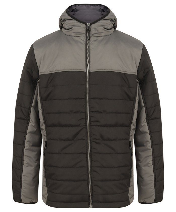 Hooded contrast padded jacket - Image 1