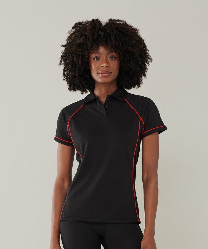 Women's piped performance polo - Image 2