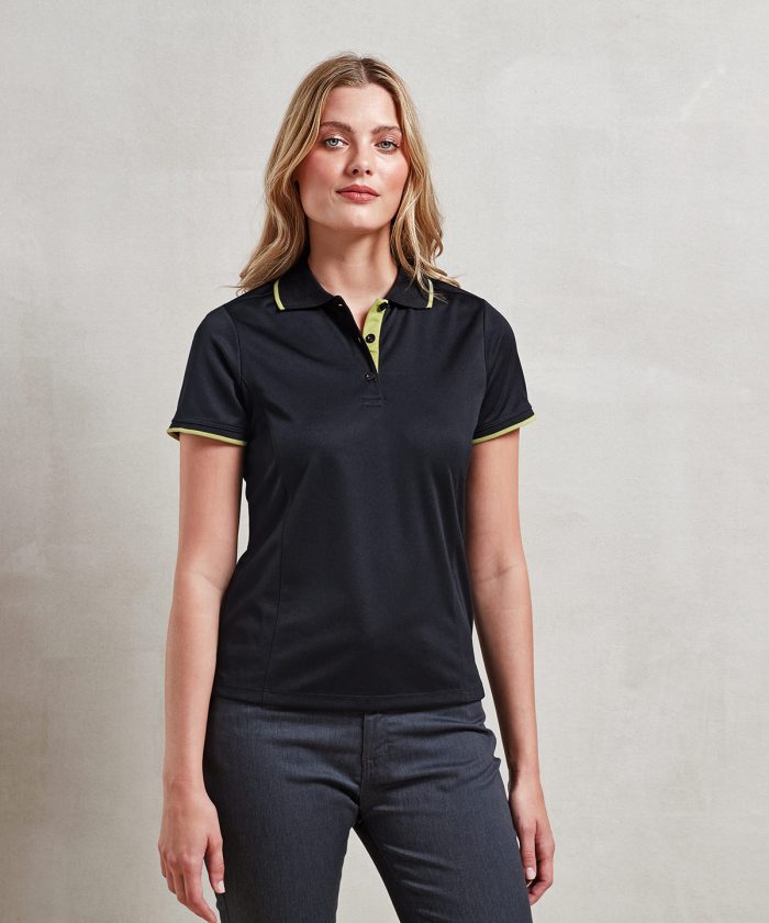 Women's contrast Coolchecker® polo - Image 2
